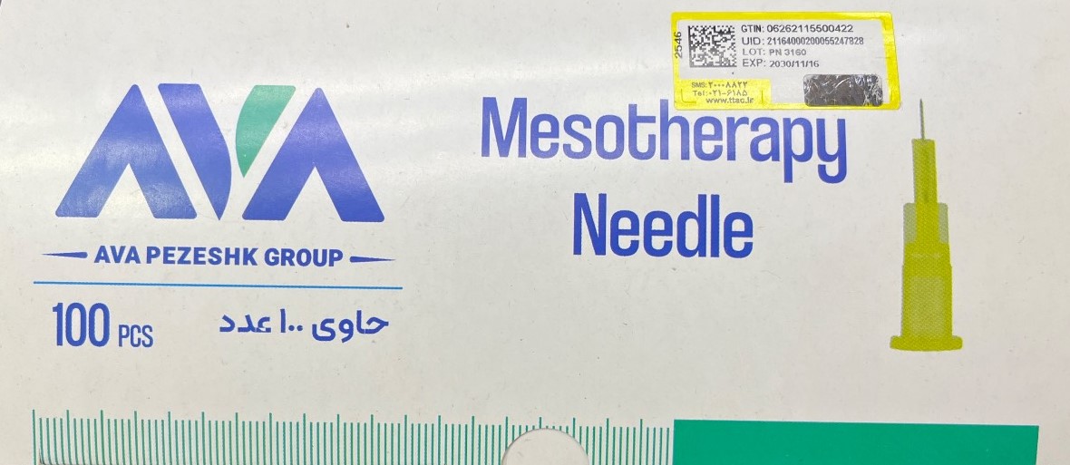 سرسوزن مزوتراپی آوا گیج 30 طول 12 میلیمتر (هربسته 100 عددی)