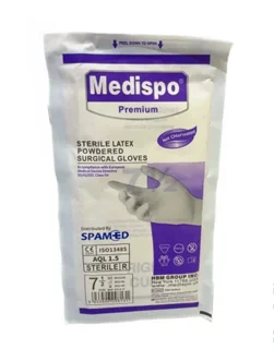 دستکش جراحی پودری مدیسپو medispo (بسته 50 عددی)