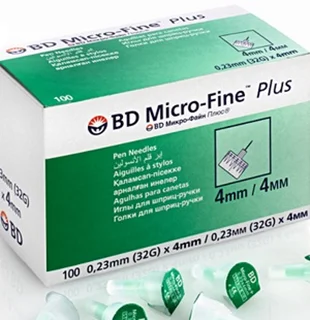 سر سوزن قلم انسولین BD سایز 4 میلی متر (هربسته 100 عددی)