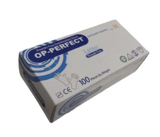 دستکش لاتکس غیر استریل op ( اوپی پرفکت) بدون پودر 100 عددی