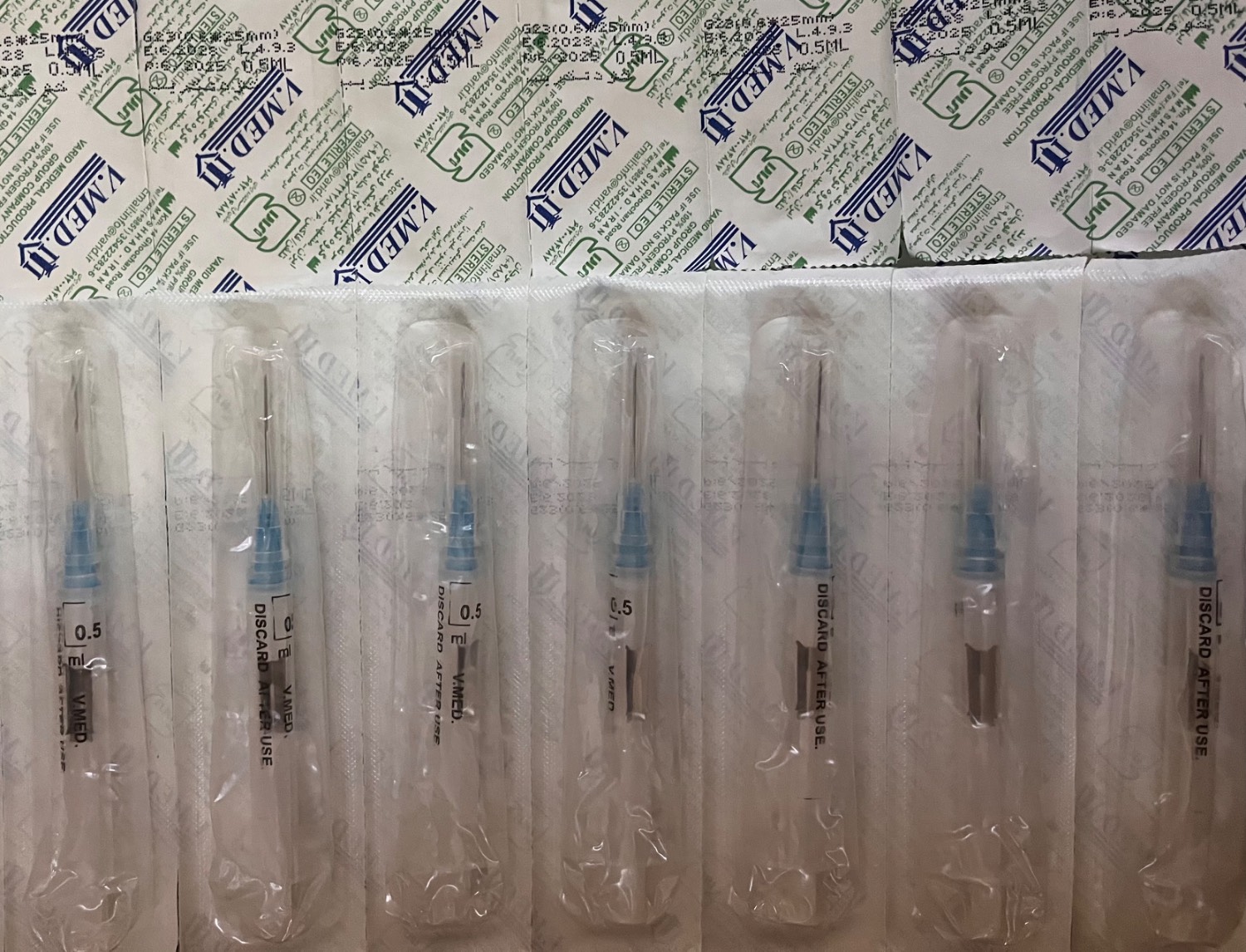 سرنگ 0/5cc خود تخریب AD ورید V.med (بسته 100 عددی)
