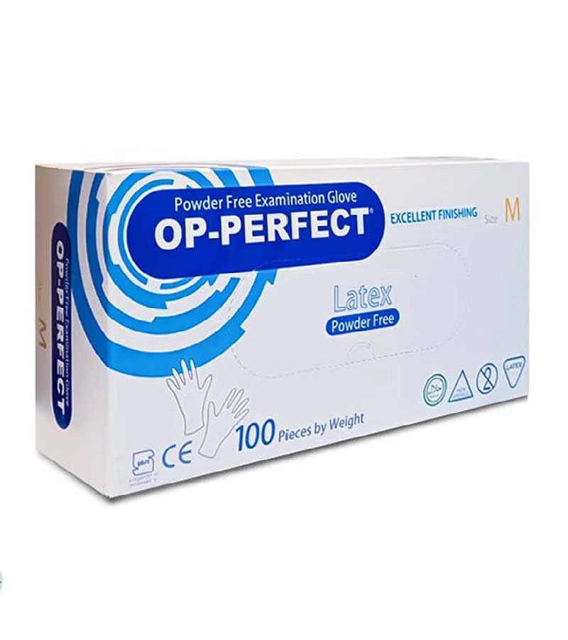 دستکش لاتکس بدون پودر OP-Perfect Excellent Finishing